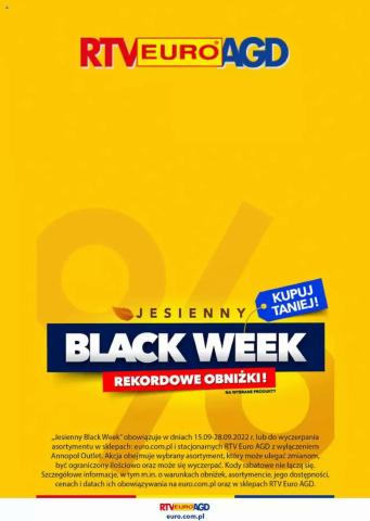 Katalog RTV EURO AGD w: Płońsk | Black week taniej | 15.09.2022 - 28.09.2022