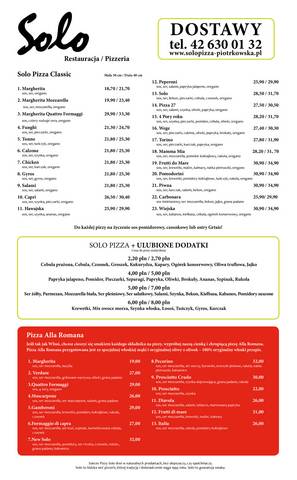 Katalog Solo Pizza | Solo pizza menu | 8.10.2021 - 28.07.2022