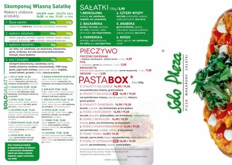 Katalog Solo Pizza | Pizza, Makarony, Sałatki | 29.01.2022 - 28.07.2022