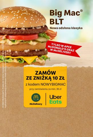 Promocje Restauracje i kawiarnie w Sieradz | Skorzystaj ze zniżki -10 zł i zamów limitowanego burgera Big Mac BLT! de McDonald's | 4.07.2022 - 9.07.2022