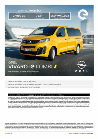 Promocje Samochody, motory i części samochodowe w Nowy Dwór Mazowiecki | Opel - Vivaro-e Kombi de Opel | 1.07.2022 - 31.12.2022