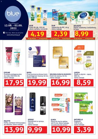 Promocje Perfumy i kosmetyki w Otwock | Plakat Bluestop drogeryjny de Blue Stop | 12.08.2022 - 15.08.2022