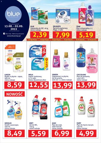 Promocje Perfumy i kosmetyki w Otwock | Plakat Bluestop
			chemiczno-kosmetyczny de Blue Stop | 12.08.2022 - 15.08.2022