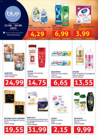 Promocje Perfumy i kosmetyki w Zgierz | Plakat Bluestop drogeryjny de Blue Stop | 13.09.2022 - 30.09.2022