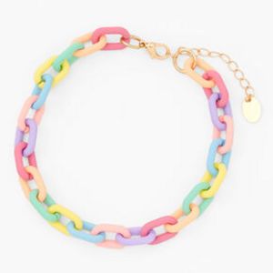Pastel Chunky Curb Chain Link Anklet za 12 zł w Claire's