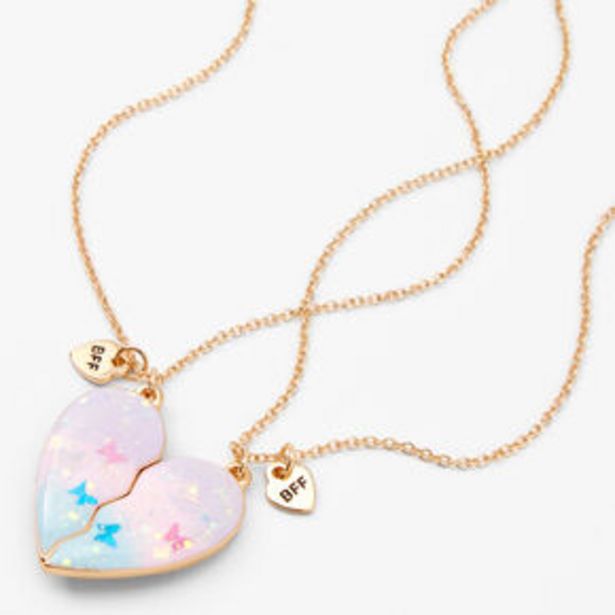 Best Friends Glitter Butterfly Split Heart Necklaces - 2 Pack za 5 zł