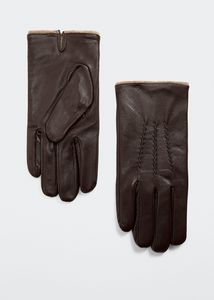 Skórzane rękawiczki z wełną za 69,99 zł w MANGO
