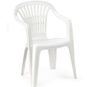 Krzesło ogrodowe plastikowe Scilla białe za 41,99 zł w Abra
