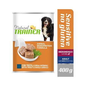 TRAINER DOG SENSITIVE NO GLUTEN MEDIUM&MAXI TROUT&WHOLE CEREALS 400 g za 9,99 zł w Aqua el ZOO