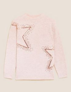Sequin Star Crew Neck Relaxed Jumper za 180 zł w Marks and Spencer