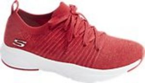 Czerwone sneakersy damskie Skechers na białej podeszwie za 119,99 zł w Deichmann